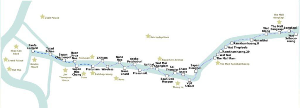 Map of the canal taxi