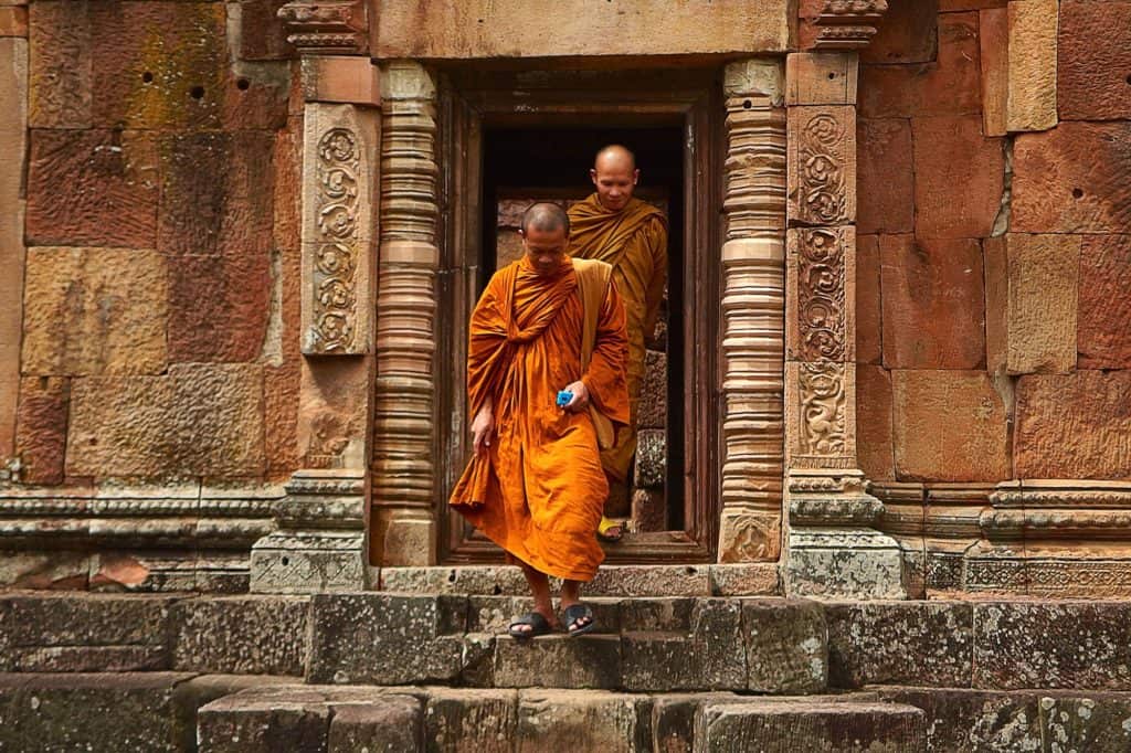 Two monks in a Temple