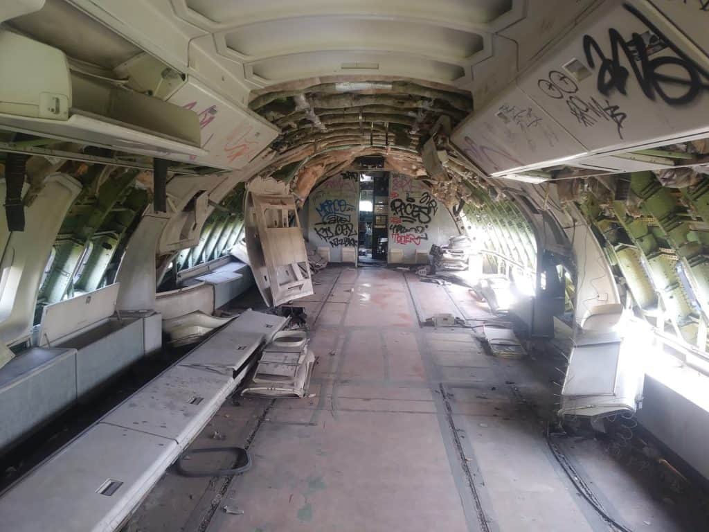 Inside one of the planes of Bangkok's graveyard