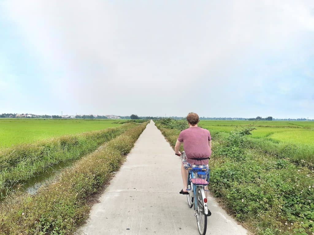 Cycling through Paddy Fields Hoi An Vietnam