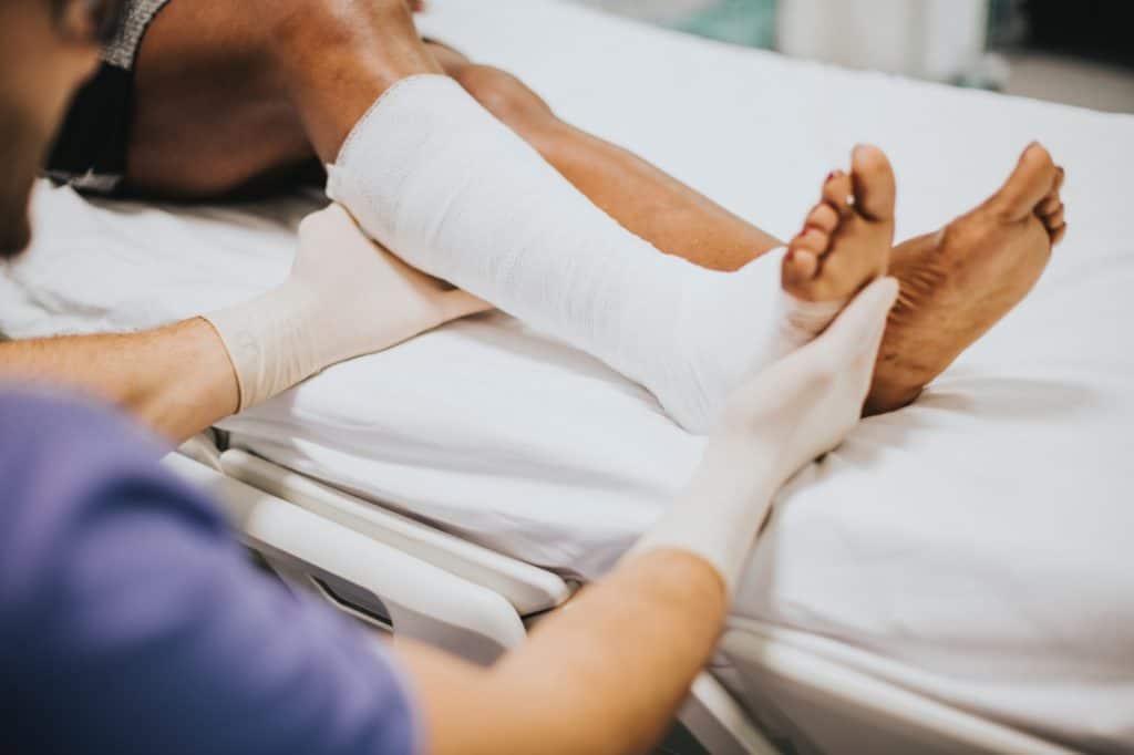 At the hospital after an accident
